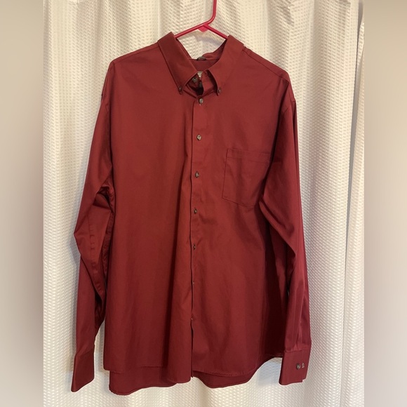 Kenneth Cole Reaction Burgundy Button Down Long Sleeve Shirt Men’s XXL - Picture 1 of 3